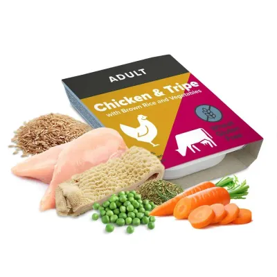 PawPrints Chicken & Tripe with Rice & Veg Wet Tray - 395g PawPrints Chicken & Tripe with Rice & Veg Wet Tray - 395g