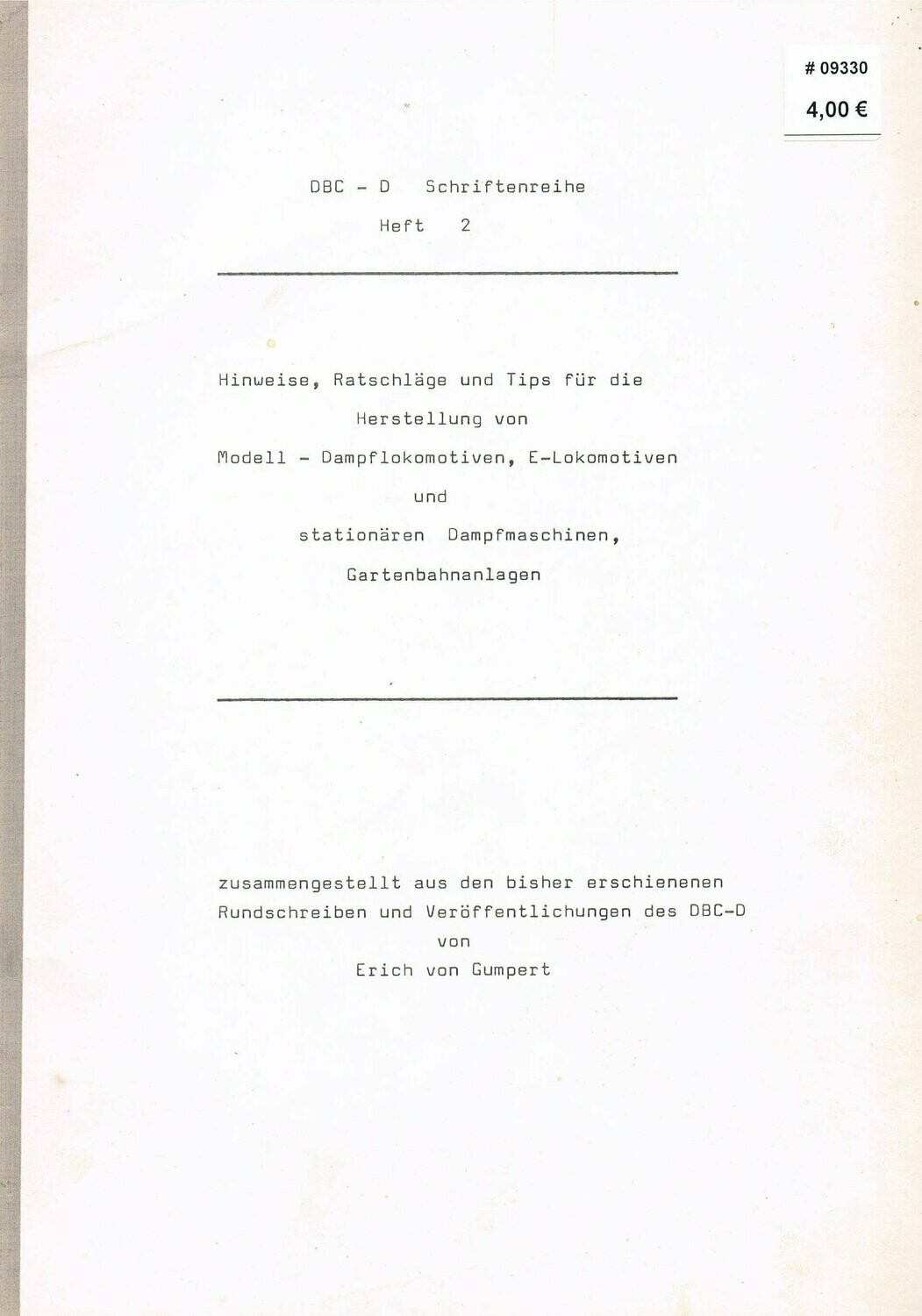 DBC-D Schriftenreihe - Hinweise, Ratschläge u. Tips …