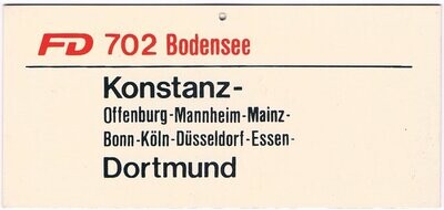 Miniatur-Zuglaufschild FD 702 Bodensee
