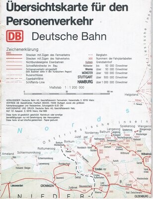 DB Übersichtskarte für den Personenverkehr
