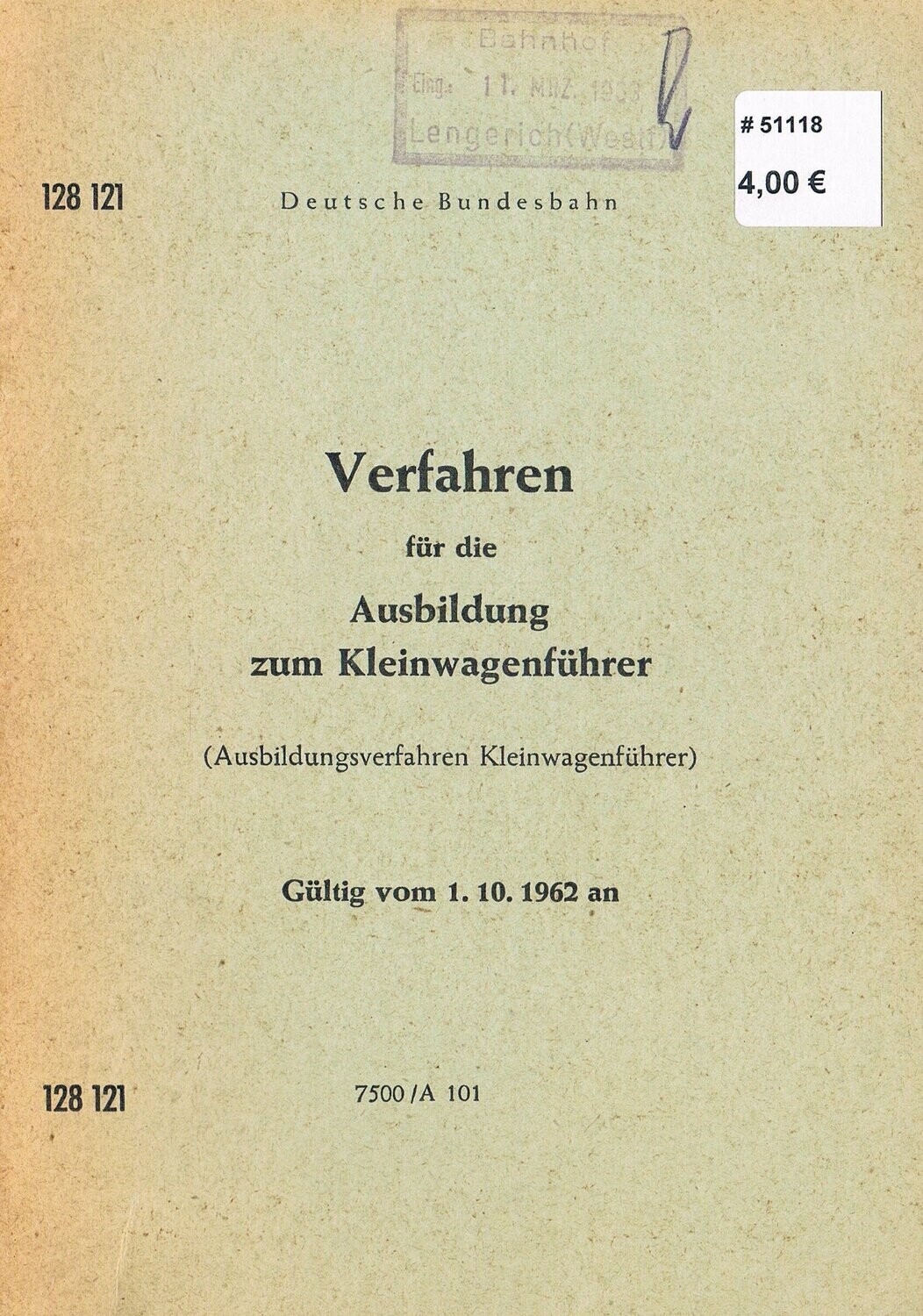 Verfahren für die Ausbildung zum Kleinwagenführer