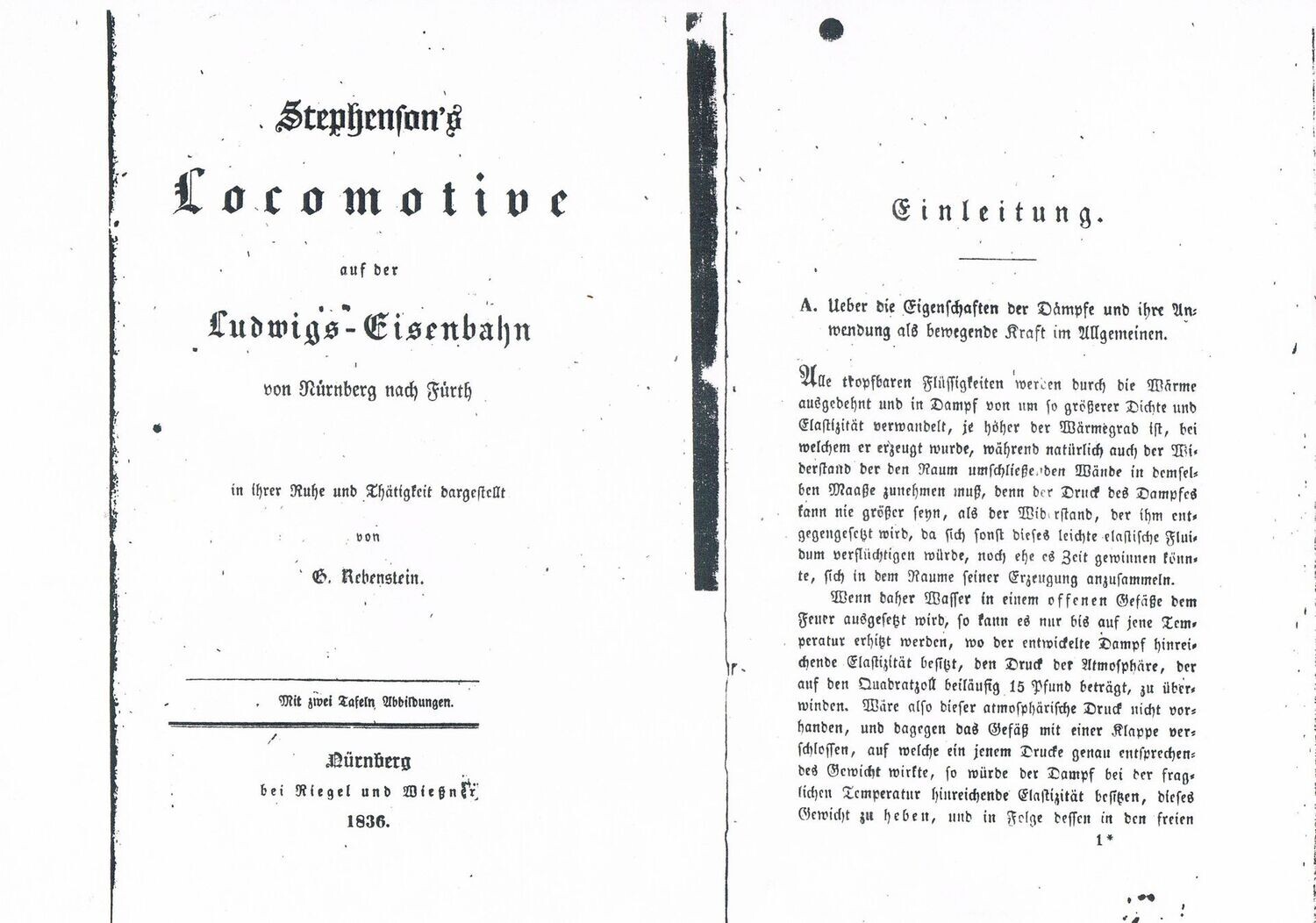 Stephenson's Locomotive auf der Ludwigs-Eisenbahn