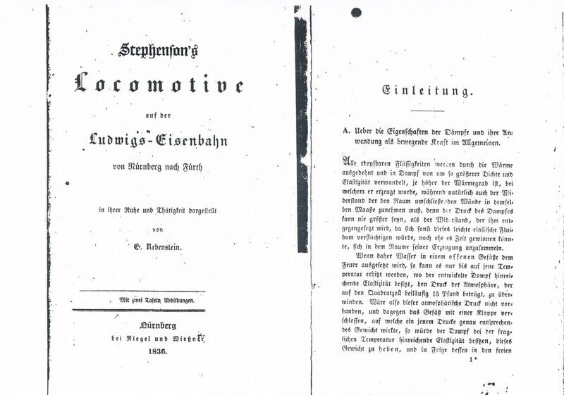 Stephenson's Locomotive auf der Ludwigs-Eisenbahn