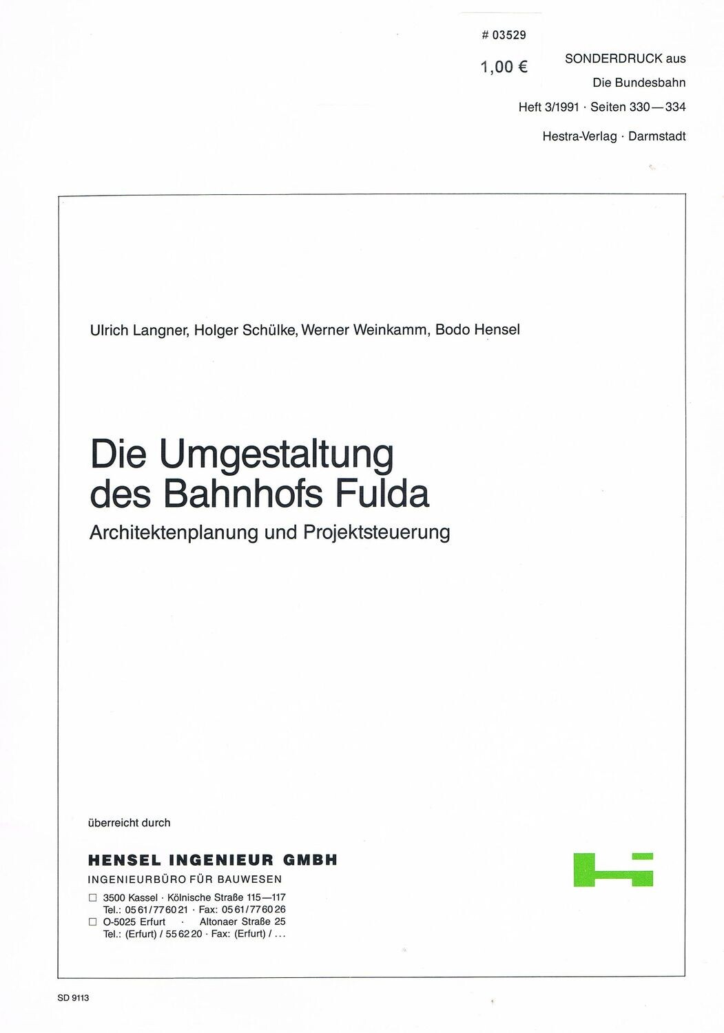 Die Umgestaltung des Bahnhofs Fulda