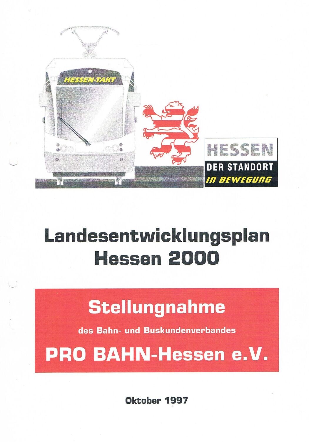 Landesentwicklungsplan Hessen 2000 - Stellungnahme