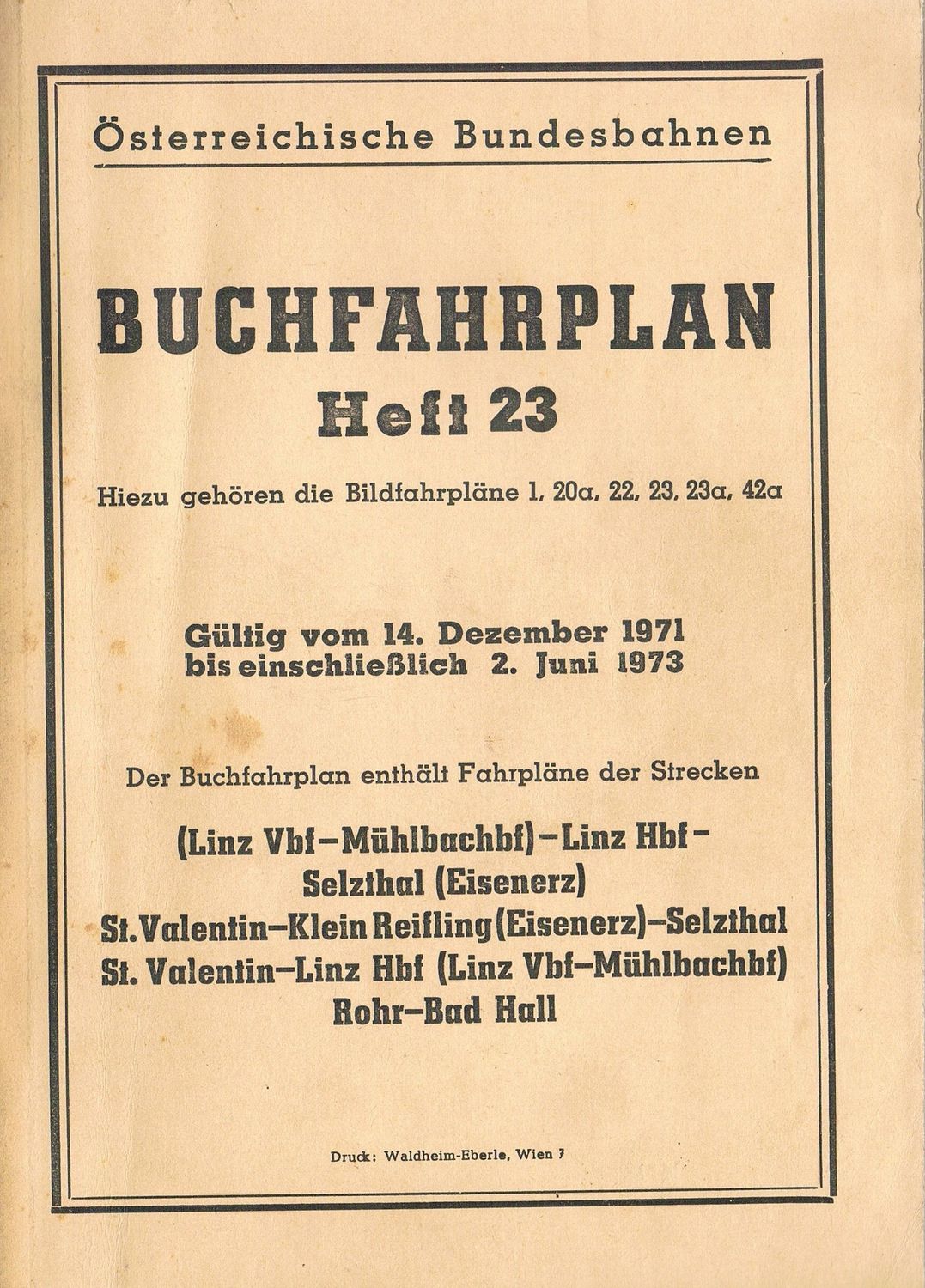 ÖBB Buchfahrplan Heft 23
