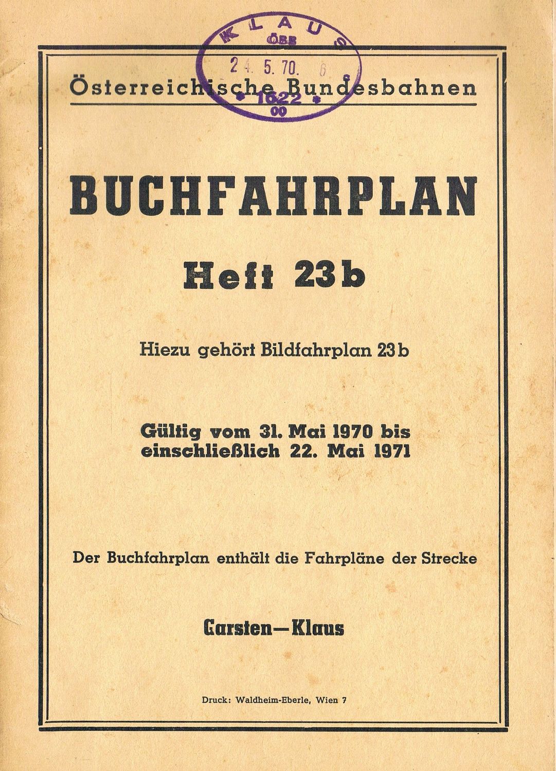 ÖBB Buchfahrplan Heft 23b