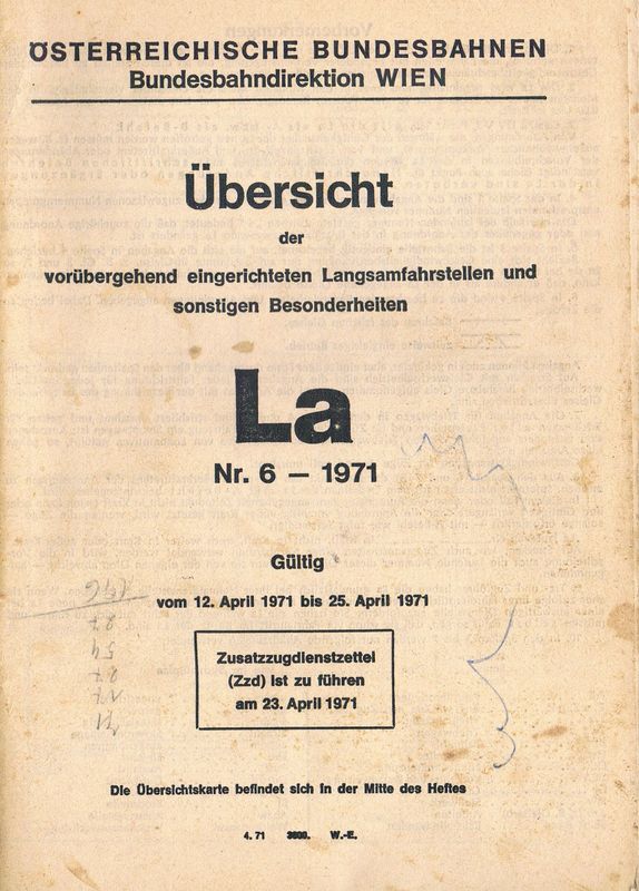 Übersicht der vorübergehend eingerichteten Langsamfahrstellen