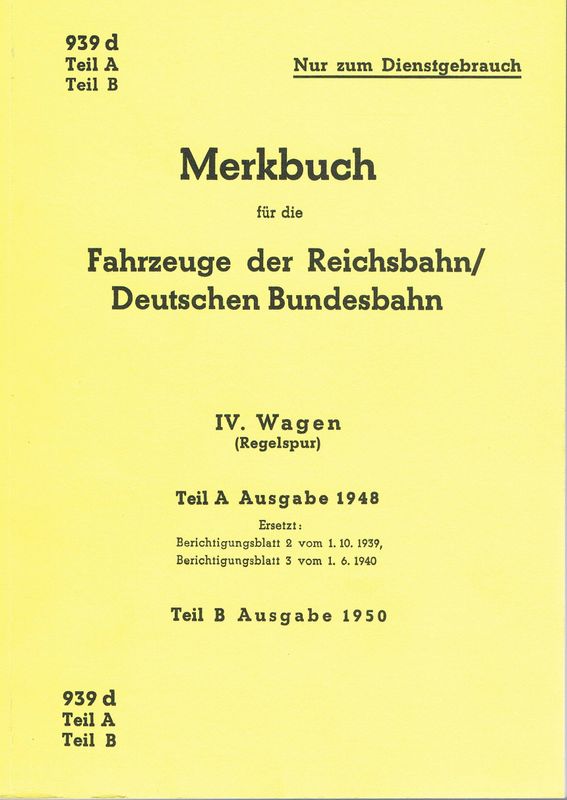 Merkbuch für die Fahrzeuge der Reichsbahn / Deutschen Bundesbahn