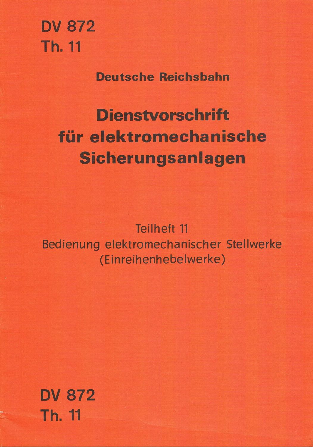 Dienstvorschrift für elektromechanische Sicherungsanlagen