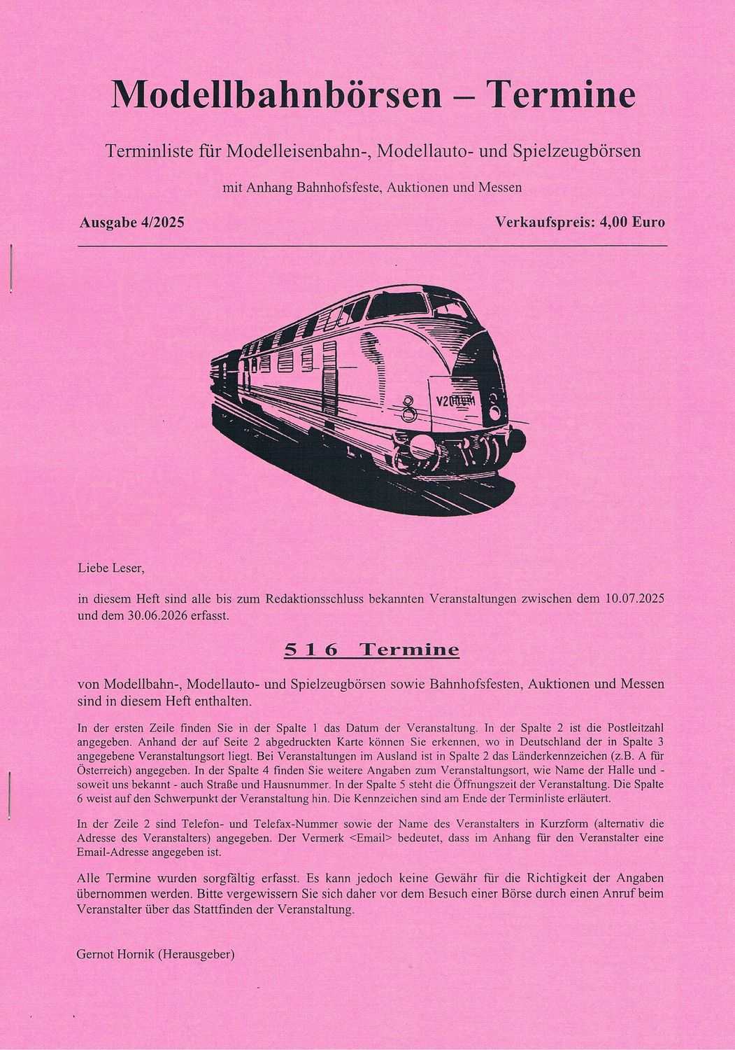 Modellbahnbörsen-Termine Ausgabe 4/2025