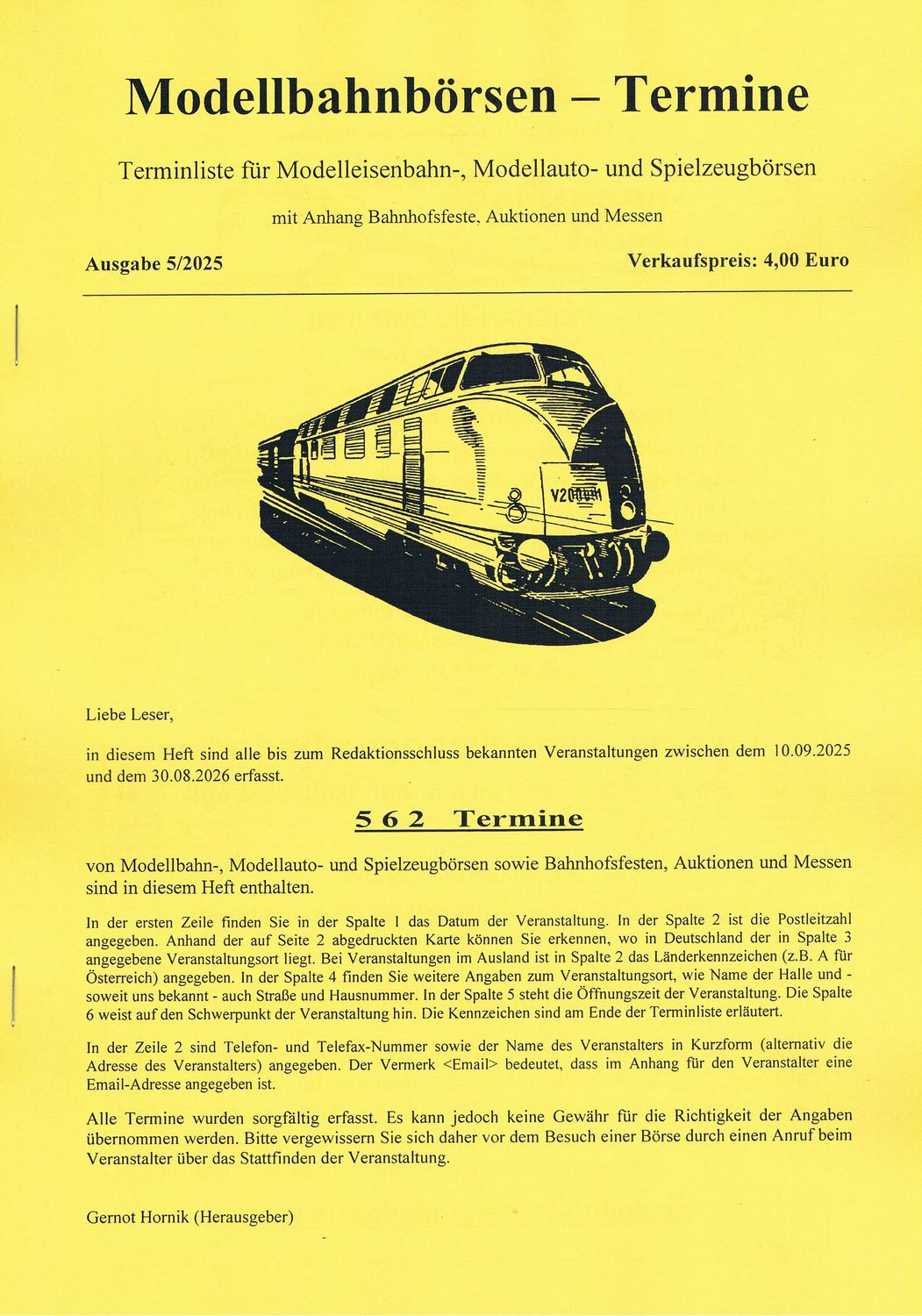 Modellbahnbörsen-Termine Ausgabe 5/2025