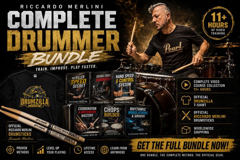 COMPLETE BUNDLE | VIDEO COURSES + T-SHIRT + PAIR OF STICKS