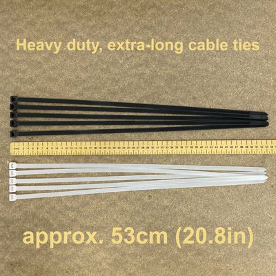 5 cable ties, heavy duty, extra long (53cm)