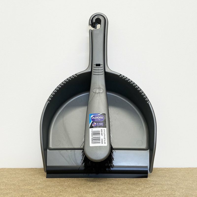 Addis Dust Pan & Brush  Stiff Metalic