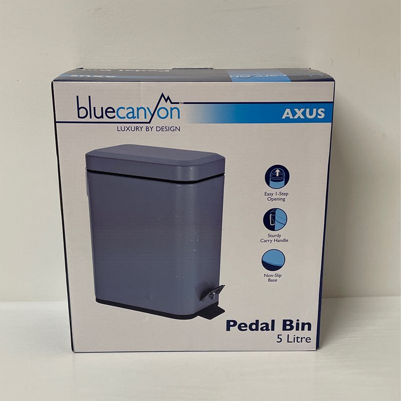 Blue Canyon Rectangular Pedal Bin Grey 5 lt