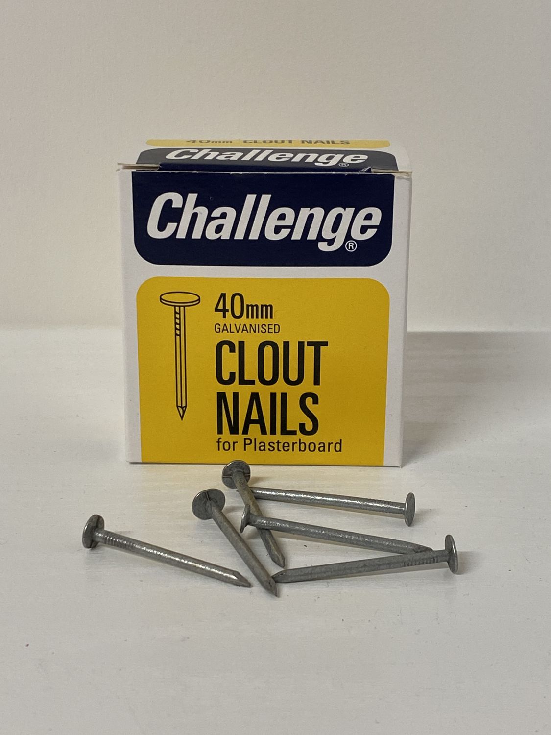 Challenge Clout Nails 40mm Galvanised Box 225g