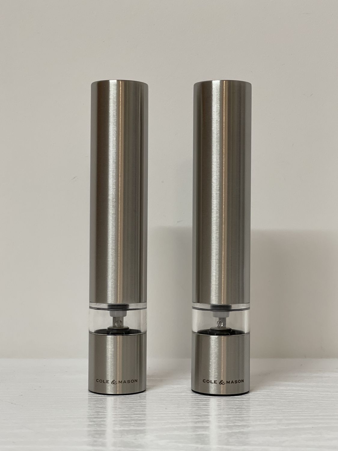 Cole & Mason Electronic Salt & Pepper Set Brushed Chrome