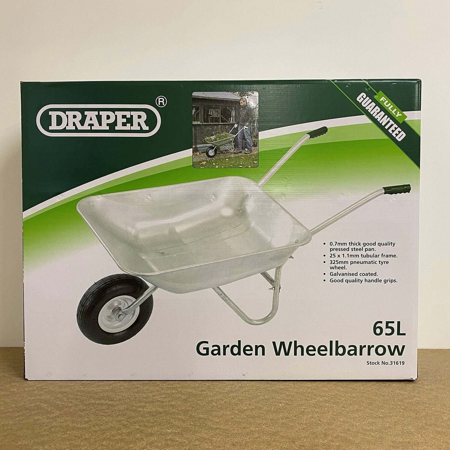 DRAPER 31619 Galvanised Wheelbarrow (65ltr)
