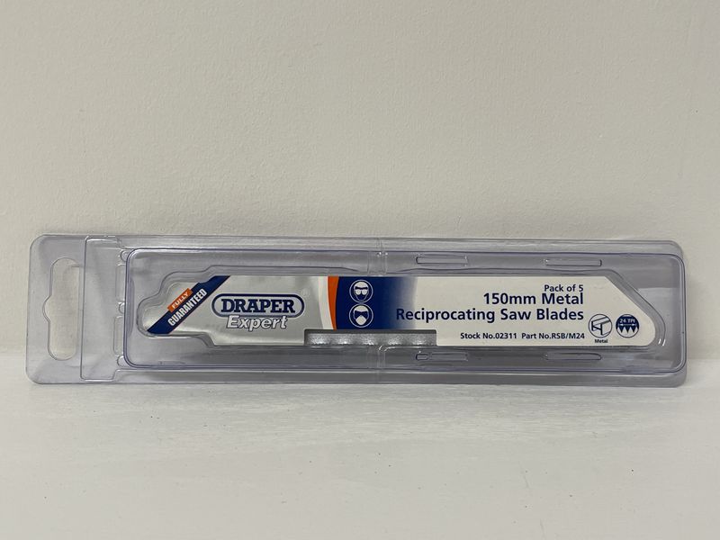 Draper Reciprocating Blade Metal 150mm Pk 5