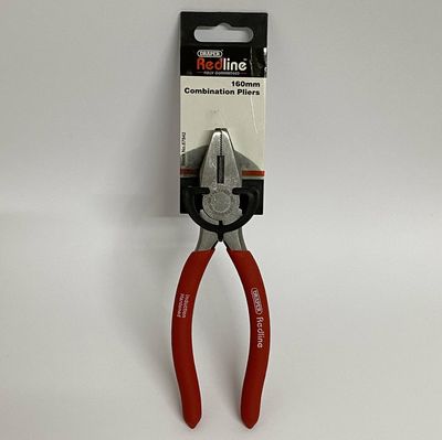 DRAPER Redline 67842 160mm Combination Pliers with PVC-dipped Handles