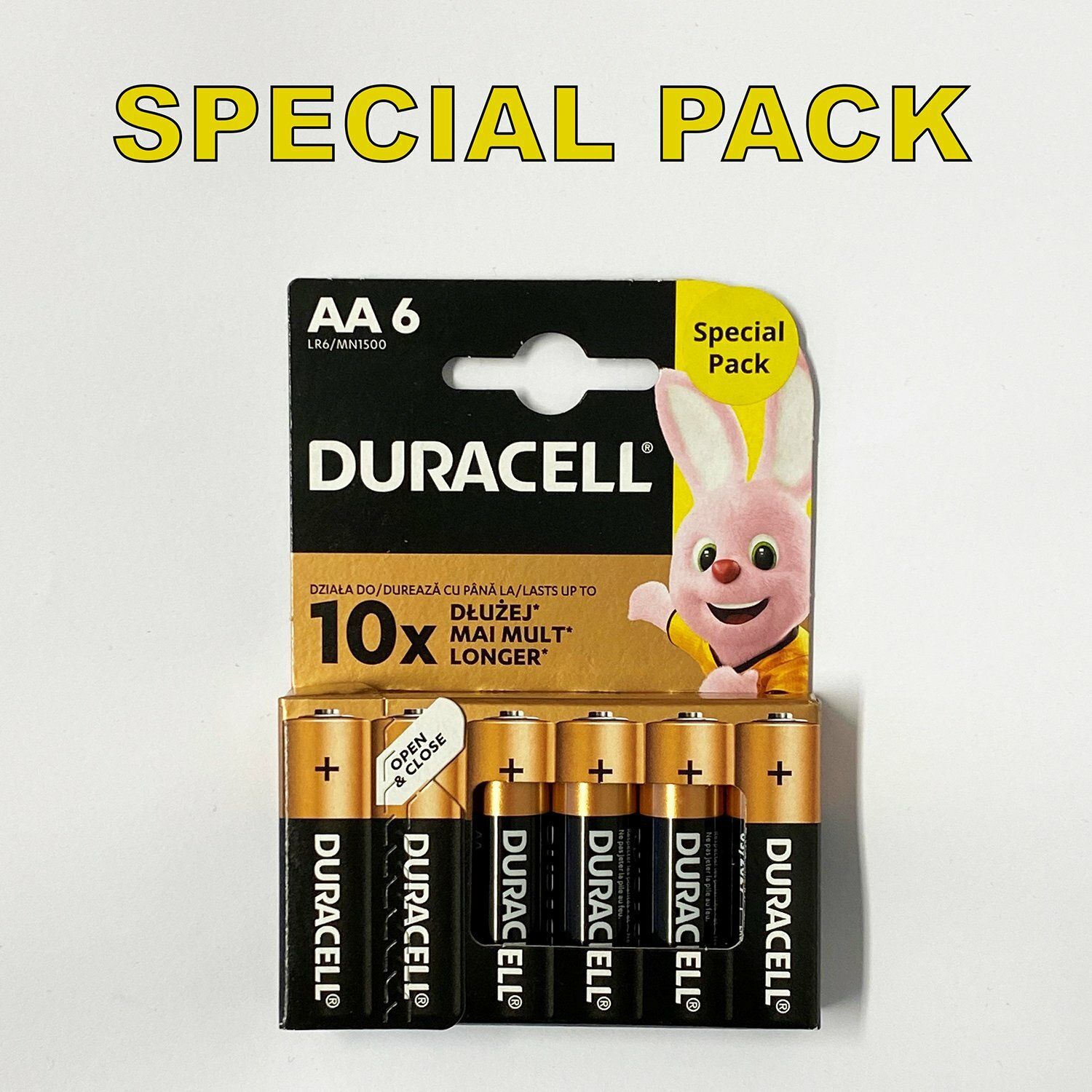 DURACELL Alkaline batteries AA (LR6/MN1500), special pack of 6