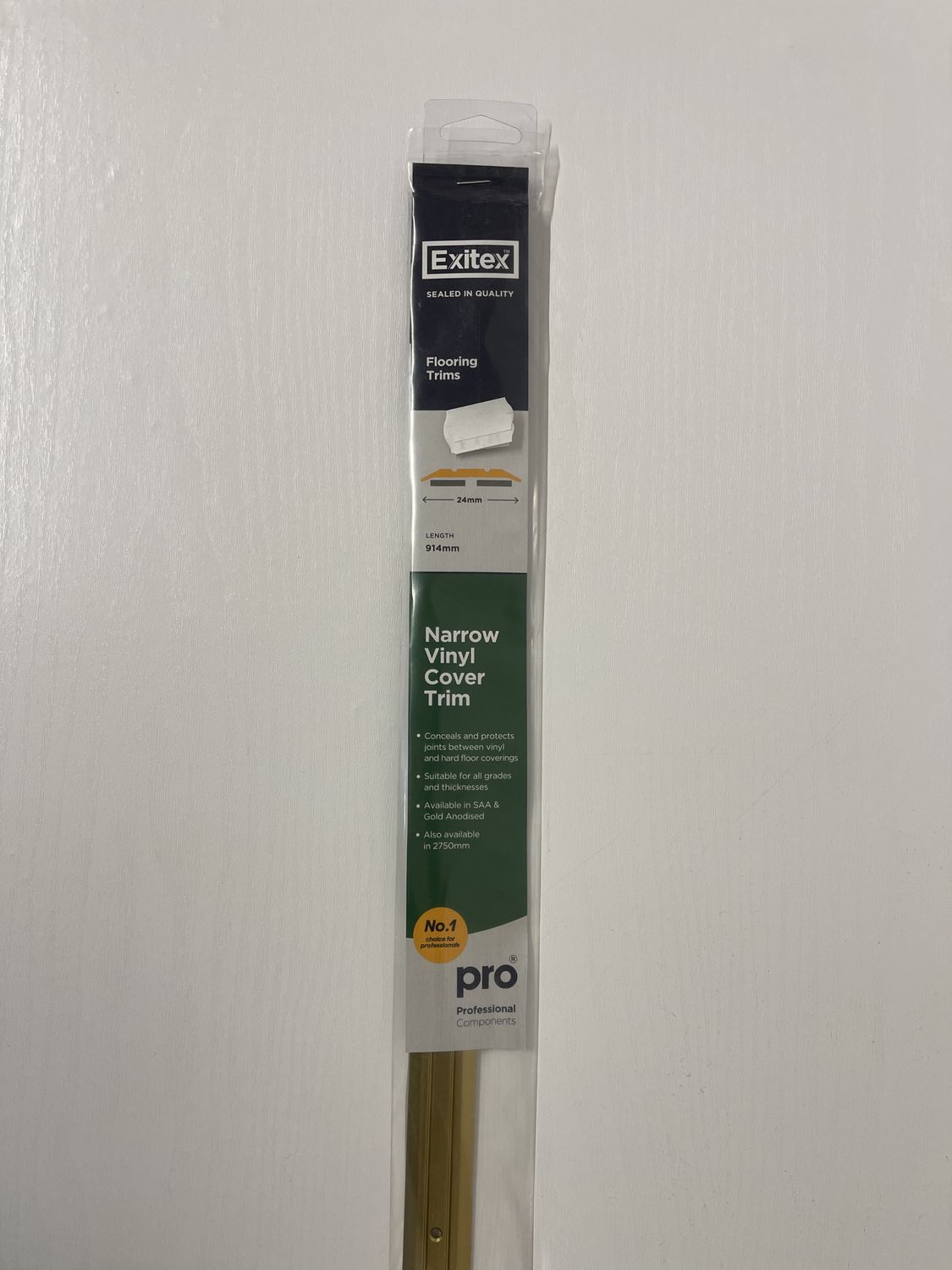 Exitex Narrow Vinyl Cover Trim 914mm Gold