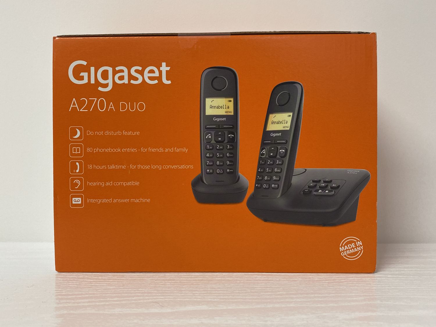 Gigaset Telephone Cordless A270A Duo + Answering Machine