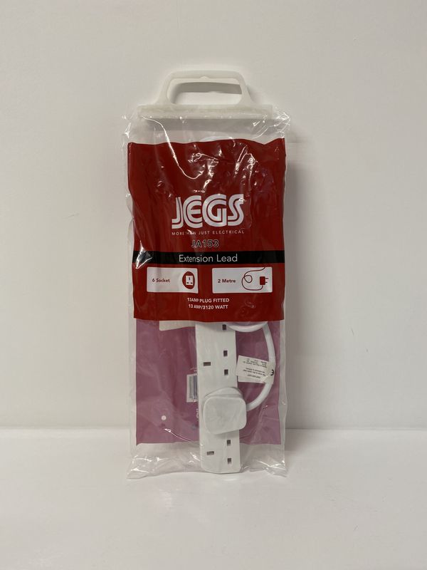 Jegs Extension Lead 6 Socket 2 Metre
