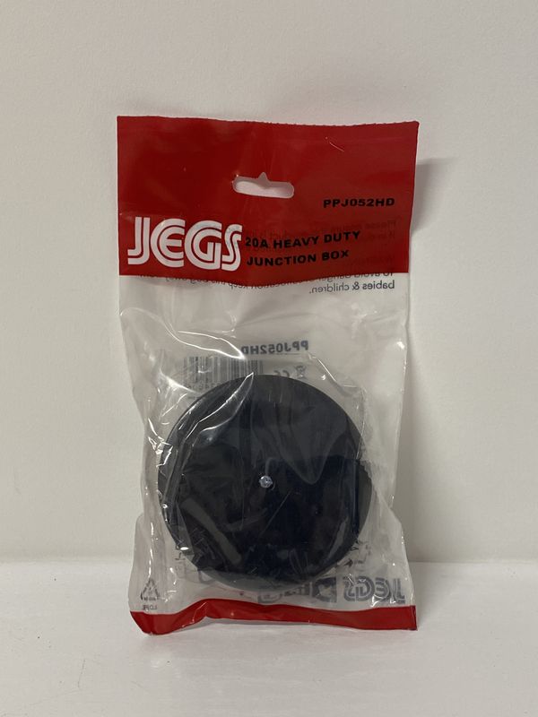 Jegs Round Junction Box 20 amp Black