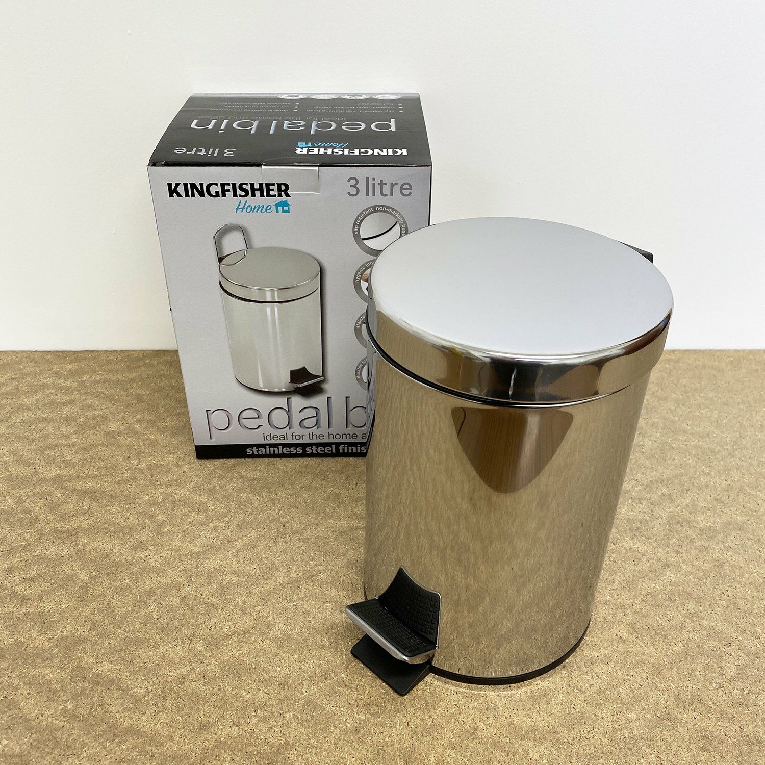KINGFISHER 3-litre pedal bin