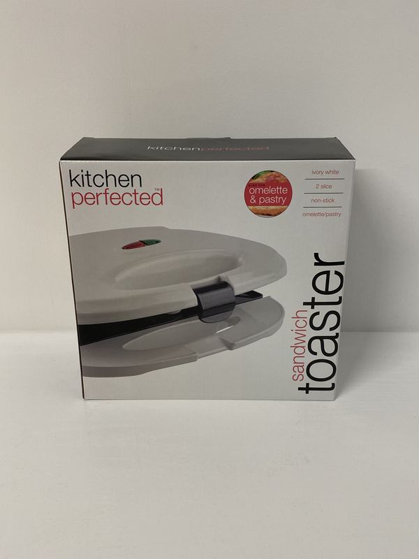 Kitchen Perfected Sandwich Maker 2 Slice Ivory White