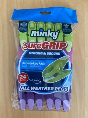Minky SureGRIP pegs (24 high-quality pegs)