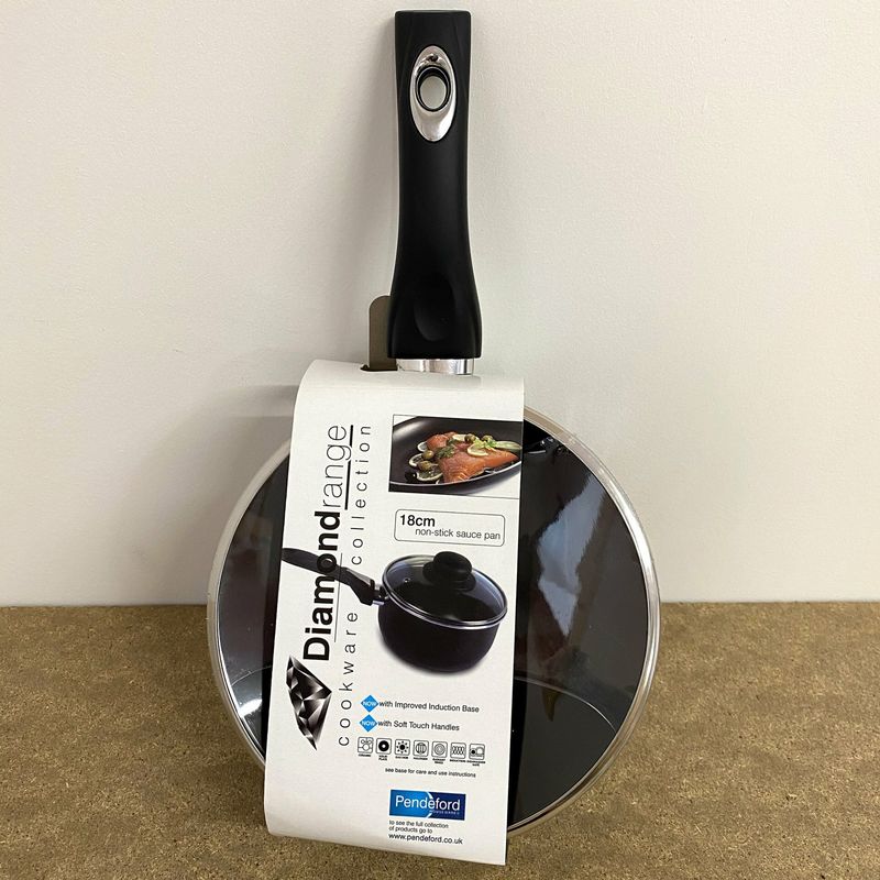 Pendeford Diamond Collection 18cm non-stick sauce pan & lid
