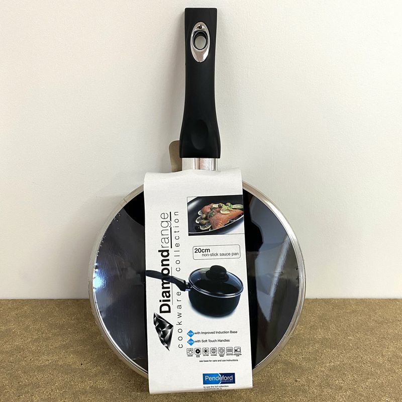 Pendeford Diamond Collection 20cm non-stick sauce pan & lid