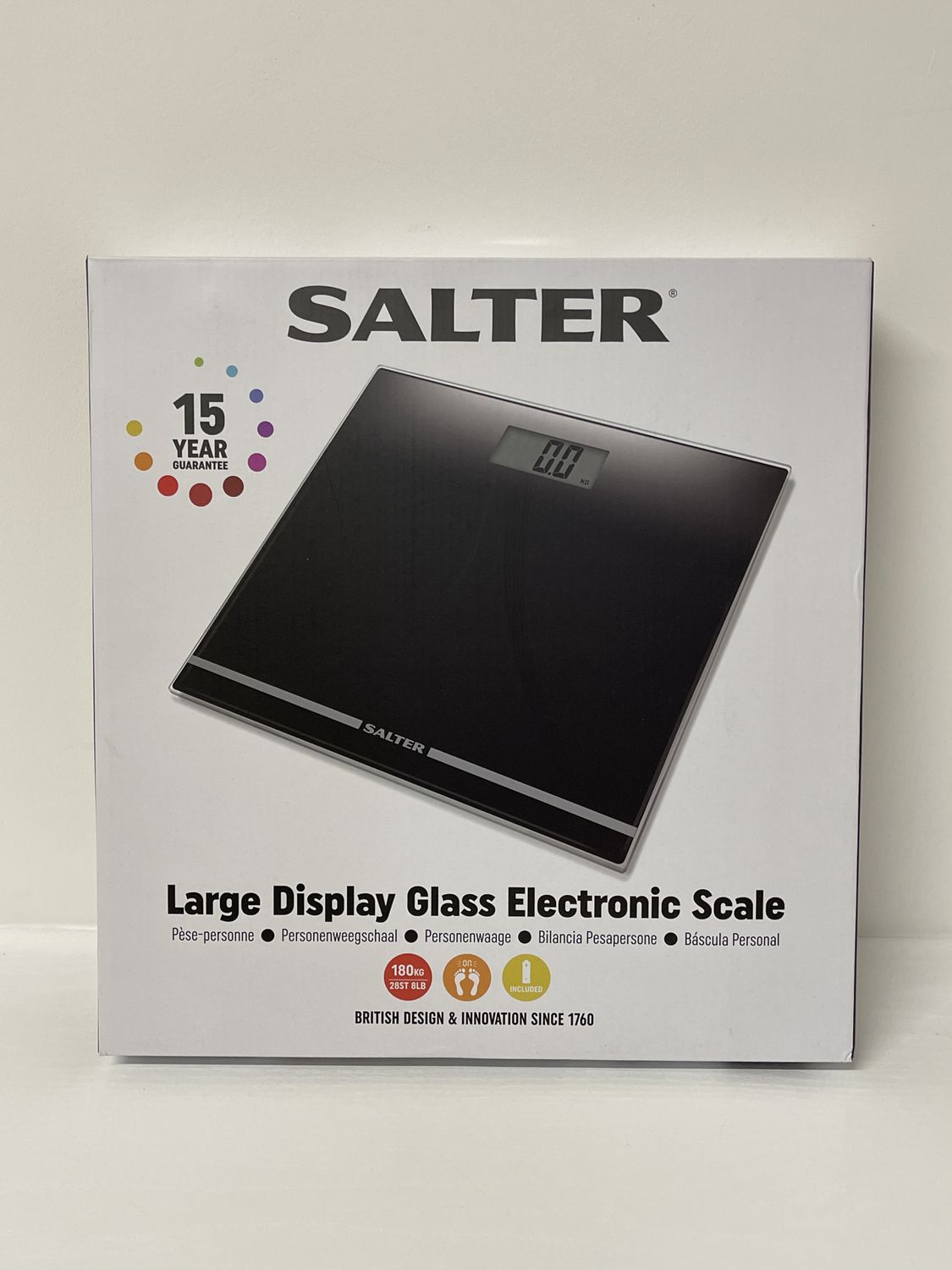 Salter Bathroom Scales Electronic Large Display Glass