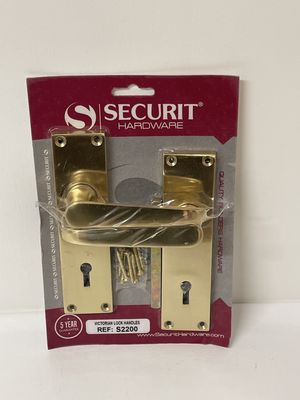 Securit Victorian Lock Handles Polished Brass