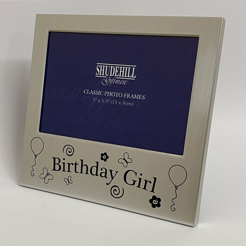 Shudehill "Birthday Girl" picture frame for photos size 5" x 3.5" (13cm x 9cm)