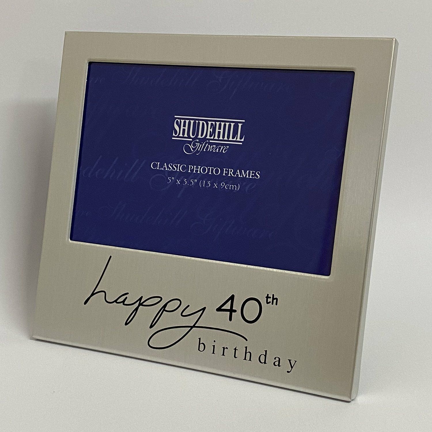 Shudehill "Happy 40th Birthday" picture frame for photos size 5" x 3.5" (13cm x 9cm)