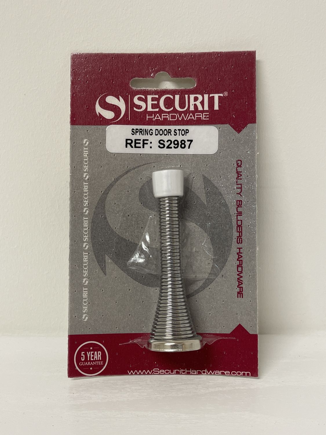 Spring Door Stop Chrome 75mm