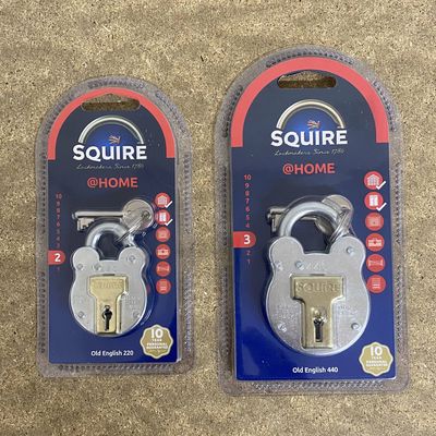 SQUIRE Old English Galvanised Steel Padlocks, 4 Lever, various sizes