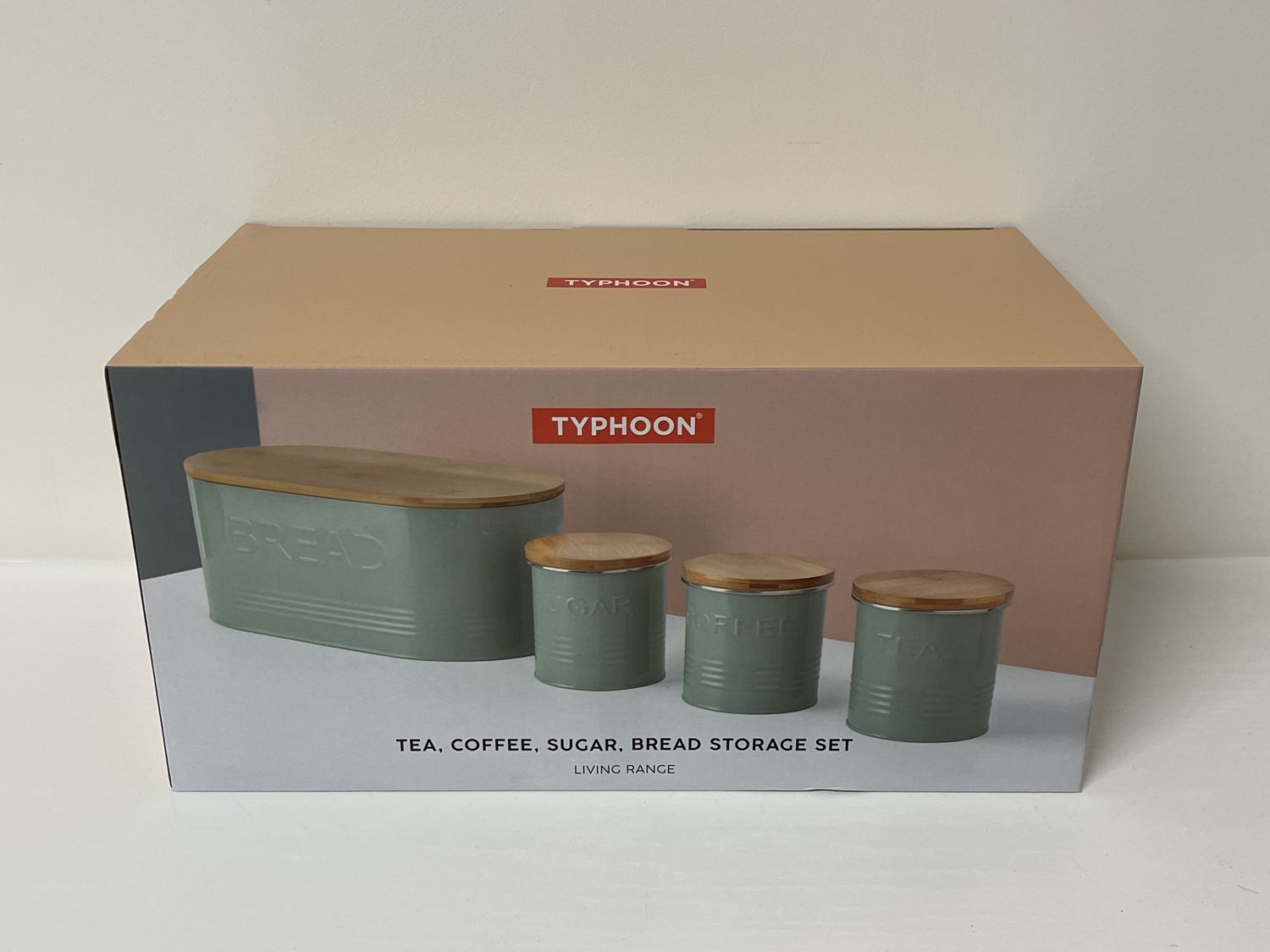 Typhoon Living Tea, Coffee, Sugar, Bread Storage Set Pistashio