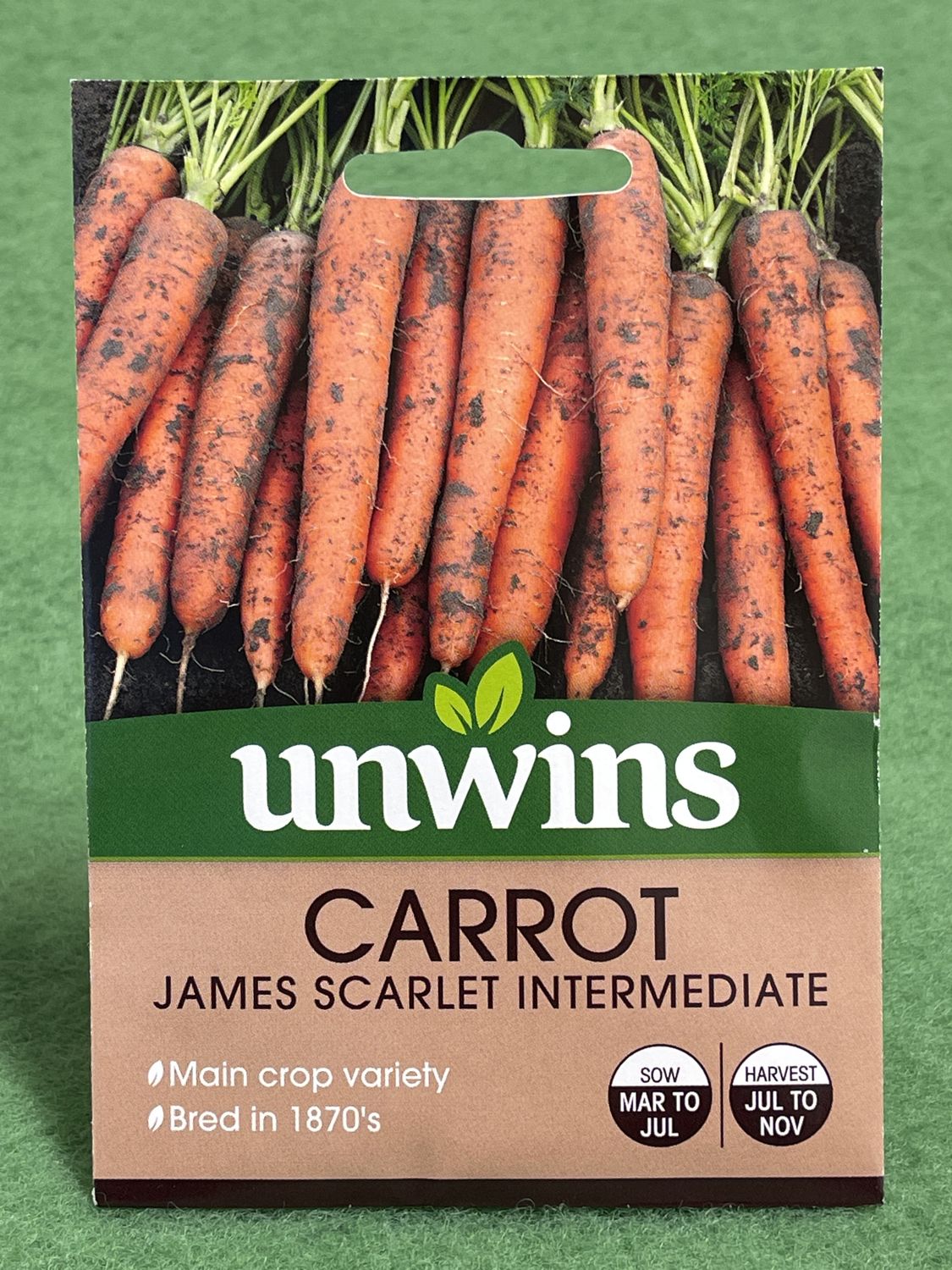 UNWINS Carrot Seeds James Scarlet