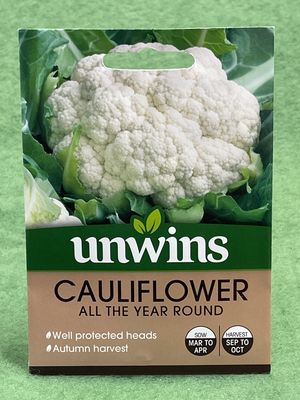 UNWINS Cauliflower All The Year Round 230 seeds approx