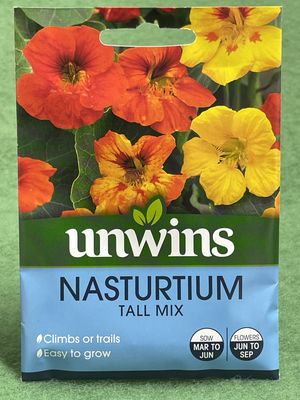 UNWINS Nasturtium Tall Mix 35 seeds approx
