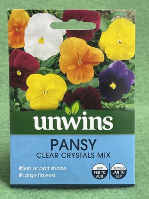UNWINS Pansy Clear Crystals Mix 120 seeds approx