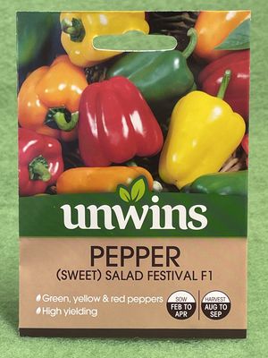 UNWINS Pepper (sweet) Salad Festival F1 15 seeds approx
