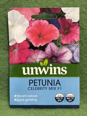 UNWINS Petunia Celebrity Mix F1 70 seeds approx.