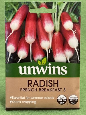 UNWINS Radish French Breakfast 3 750 seeds approx