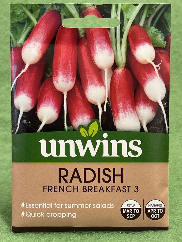 UNWINS Radish French Breakfast 3  750 seeds approx